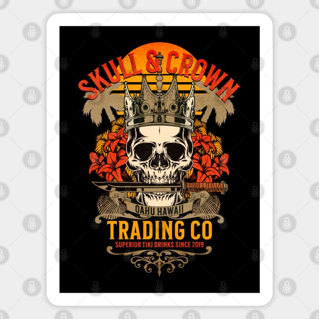 Skull & Crown Trading Co Oahu Hawaii Bar Lounge Tiki Drinks Hawaiian Collection Magnet by Joaddo